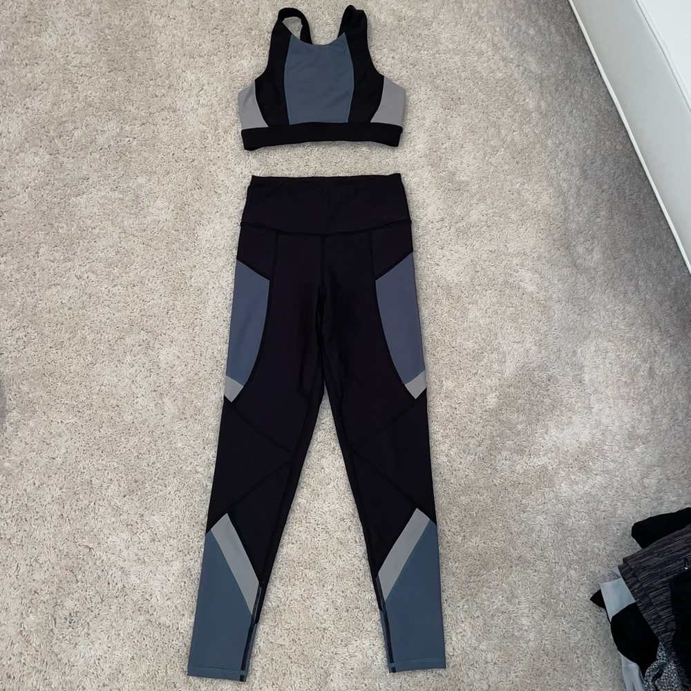 Aqua workout set S top XS leggings